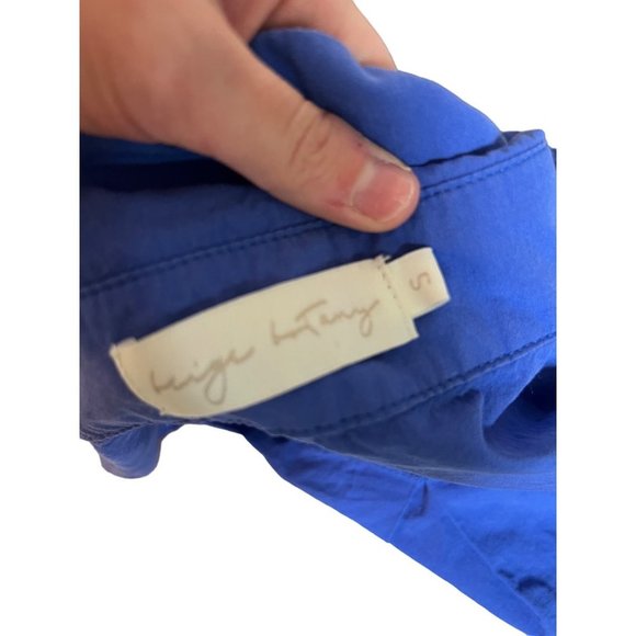 Womens Small Blue Button Front Shirt Long Sleeve Casual Loose Fit Chest Pocket - Picture 7 of 7